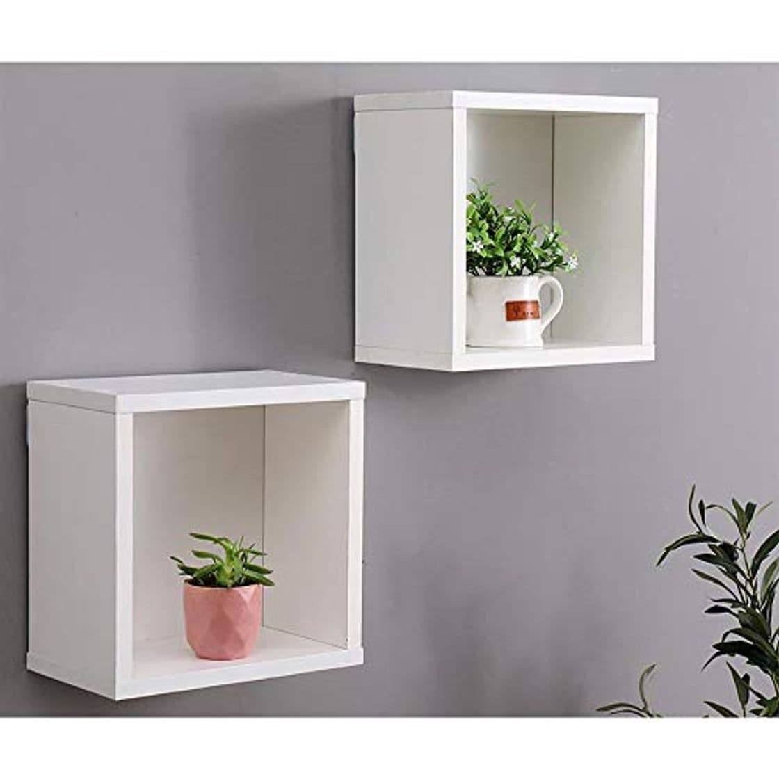 Product Etnicart Conjunto de Cubos de Pared estantes Blancos 25x15x25 estantes de Pared