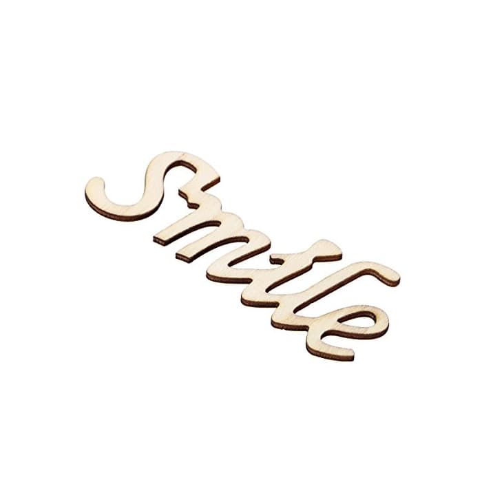 Producto VORCOOL Madera Smile Signage Shelf Decor Smile Wood Art para decoración de