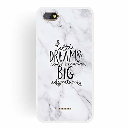 Product HopMore Mármol Funda para Xiaomi Redmi 6A Silicona Blanco Antigolpes Dibujos Marble