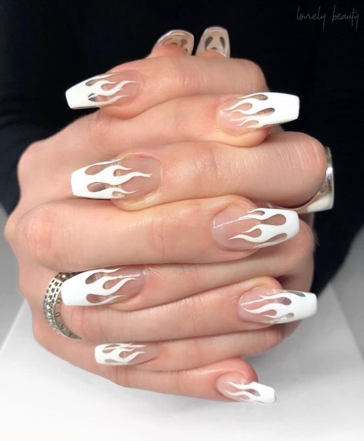 Fashion White Flames