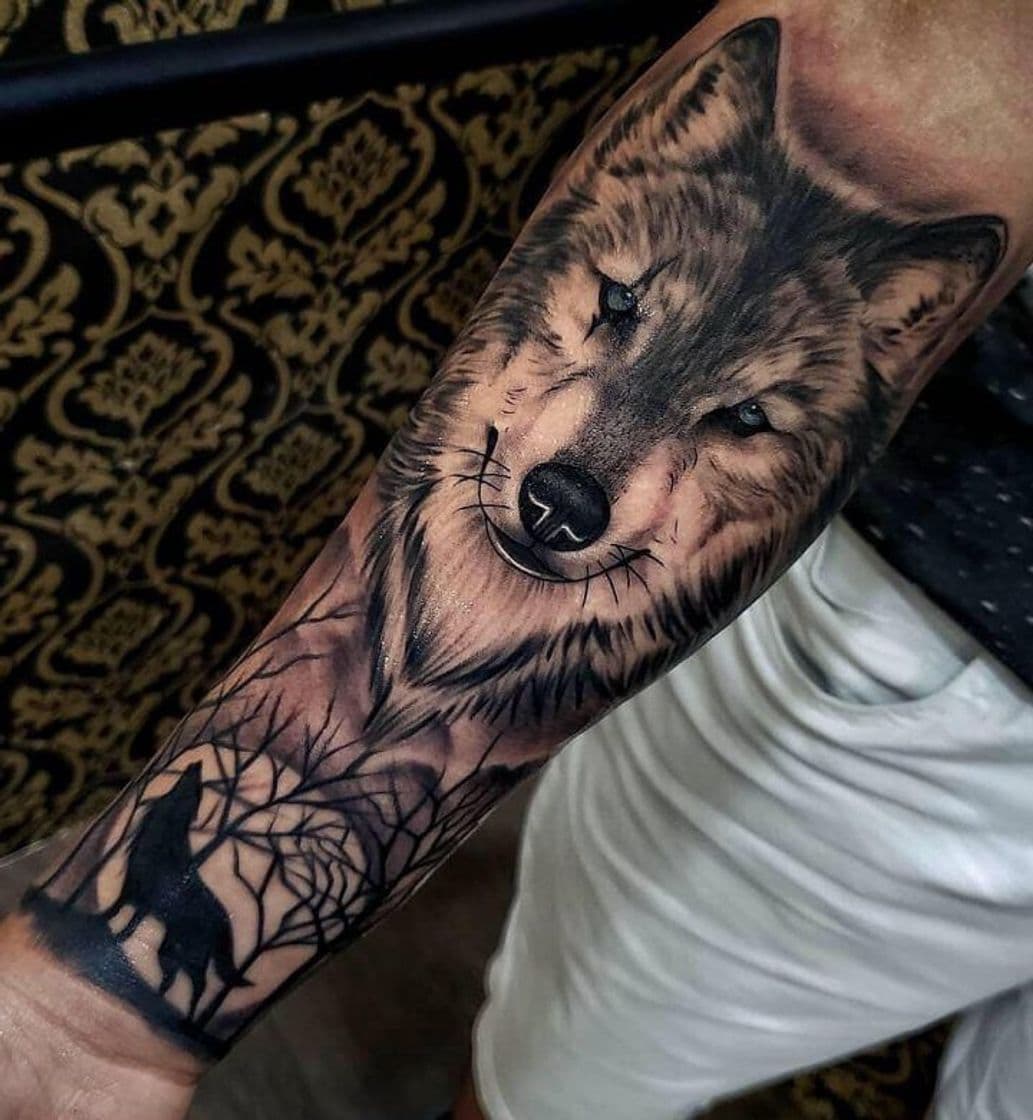 Fashion Tatuagem lobo