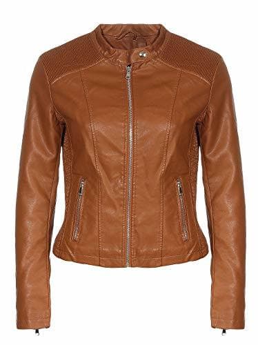 Product Malito Mujer Chaqueta Cuero Sintético Acolchado Biker Chaqueta 5195