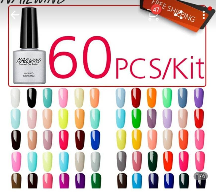 Product Esmaltes NAILWIND 60 Uds semipermanentes 