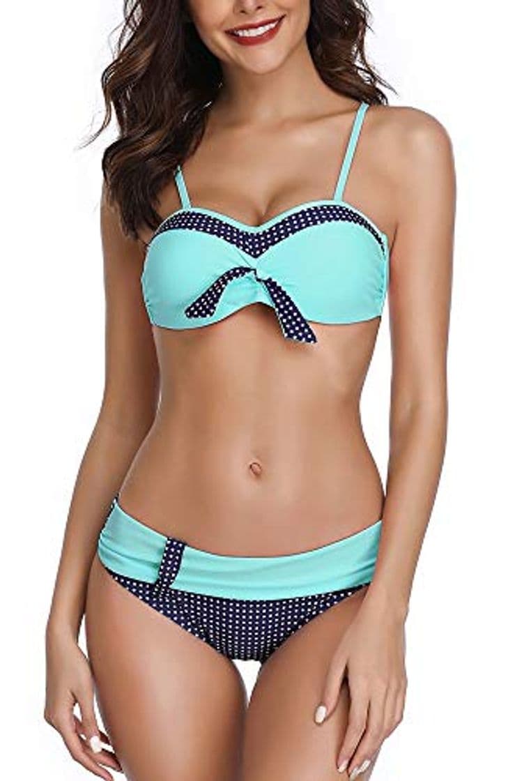 Moda Summer Mae Traje de Baño Mujer Bikini de Lunares Push