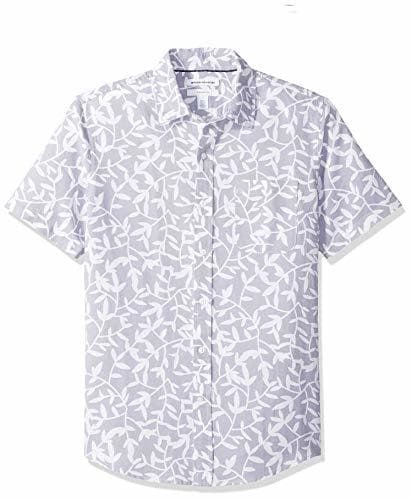 Product Amazon Essentials - Camisa de lino a rayas, de manga corta y