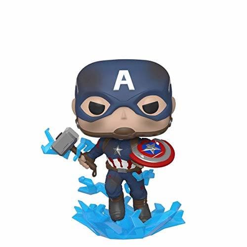 Game Funko- Pop Marvel: Endgame-Captain America w/BrokenShield & Mjolnir Capt A w/BrokenShield&Mjolnir Collectible