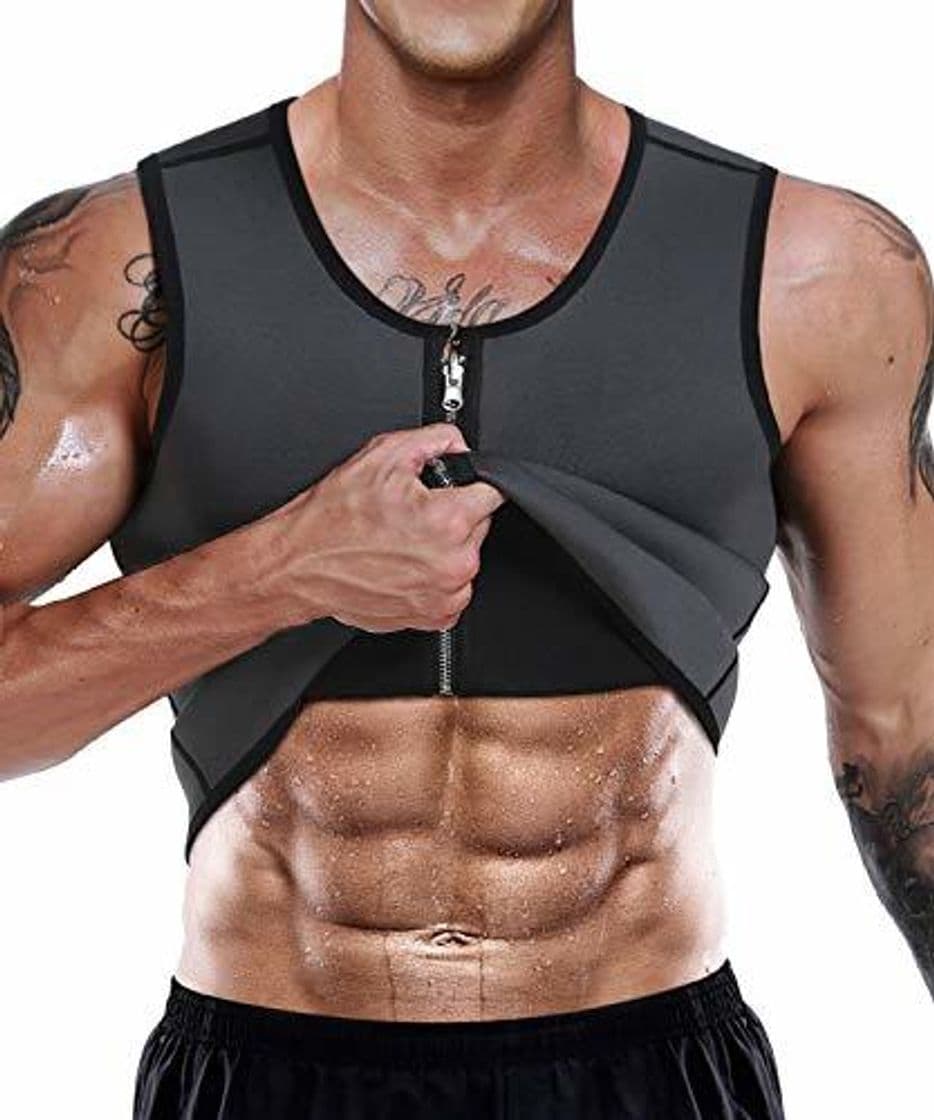 Fitness LaLaAreal Faja Reductora Adelgazante Hombre Neopreno Camiseta Reductora Compresion de Sauna Deportivo