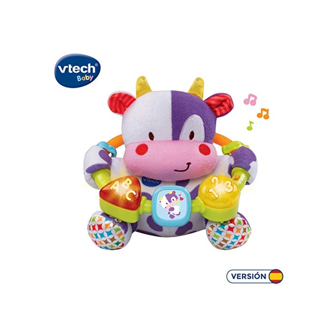 Product VTech- Vaca muusical Peluche Interactivo de Bebe con Suaves, Multicolor, única