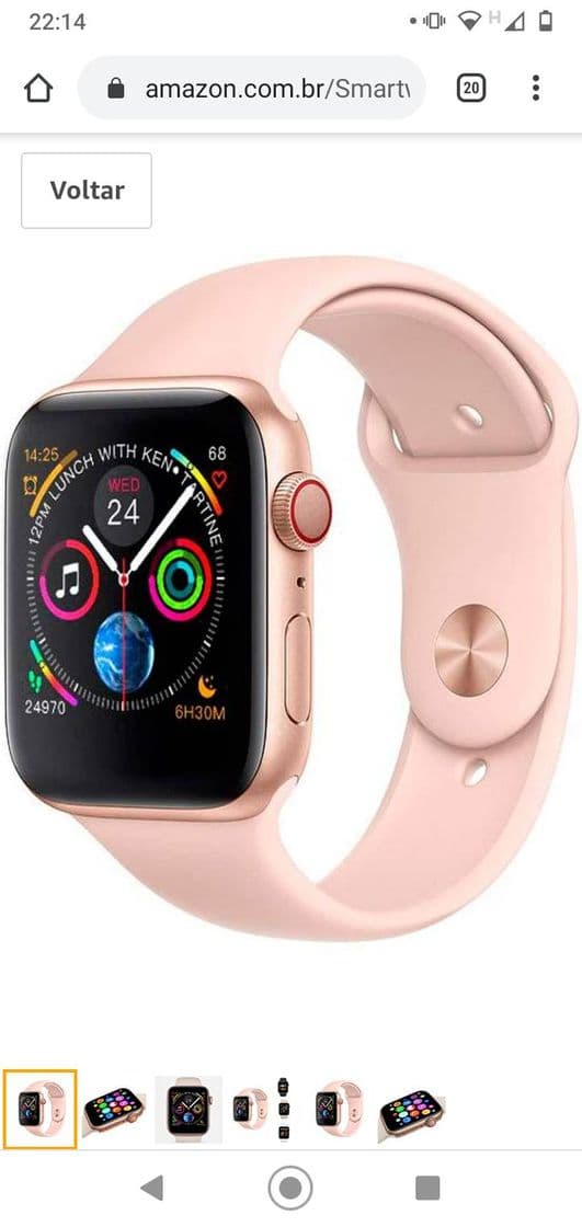 Moda Smartwatch Iwo 8 Rosa Relógio Inteligente 44mm Serie 4 2019
