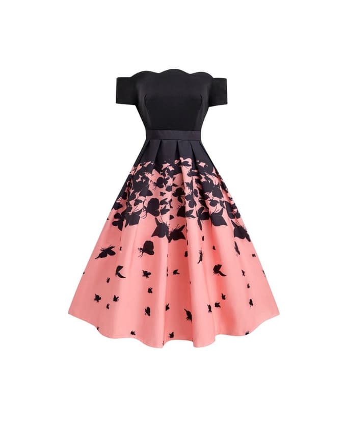 Product BLACK 1950S BUTTERFLY SWING DRESS