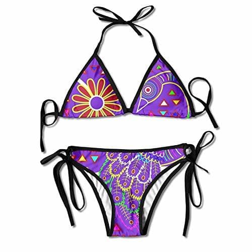 Producto Women's Peacock In Mola Art Style Fashion Peacock Sexy Bikini Swimsuit Bathing