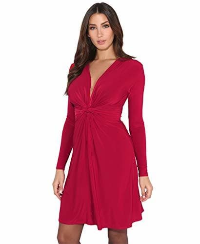 Producto KRISP Vestido Mujer Corto Talla Grande Boda Noche Manga Cóctel Fiesta Elástico