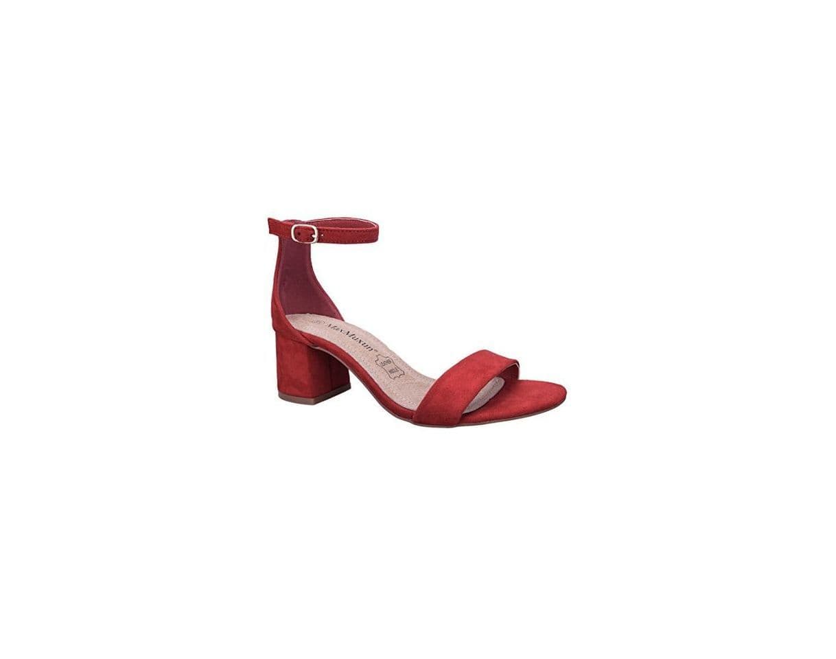 Fashion MaxMuxun Zapatos de Tacón Cuadrado Rojo Casual Modo Clásico para Mujer Tamaño