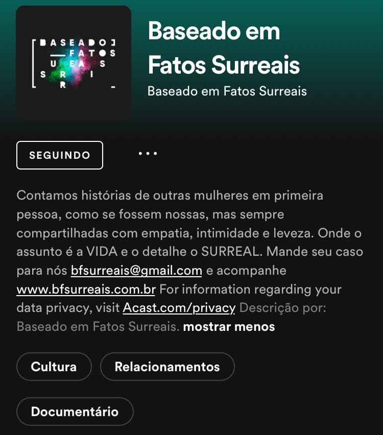 Canción Baseado em Fatos Surreais 