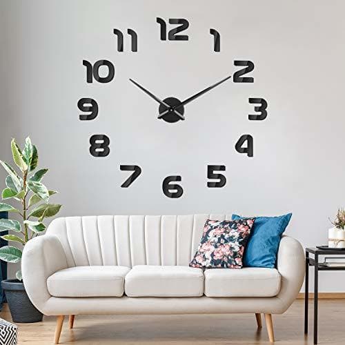 Place SOLEDI Reloj de Pared 3D DIY Reloj de Etiqueta de Pared Decoración