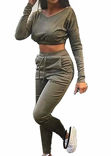 Product Mymixtrendz. Nuevas Mujeres Crop Top Bottoms 2 Unids Co-ORD Set Jogging Loungewear