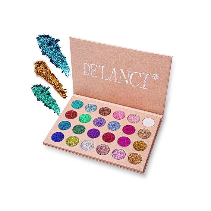 Beauty DE'LANCI Glitter Polvo Paleta de Maquillaje Profesional - Eyeshadow Paleta de Larga