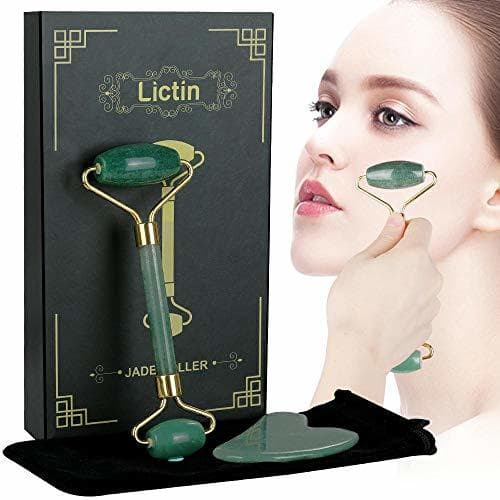 Producto Lictin Rodillo de Jade Facial Masaje- 2 pcs Gua Sha Facial