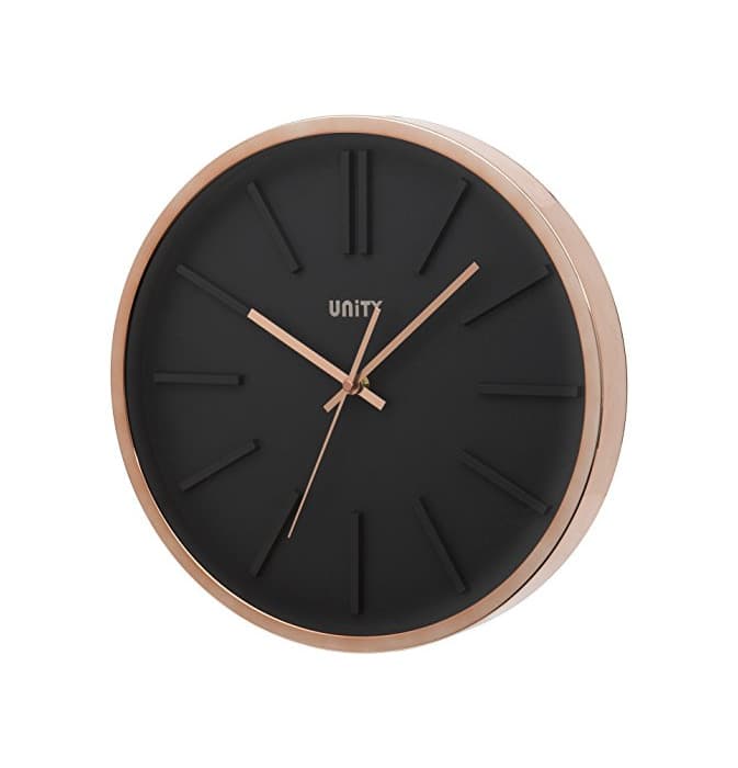 Product Unity Missouri Black Dial Wall Clock with Rose Gold Case