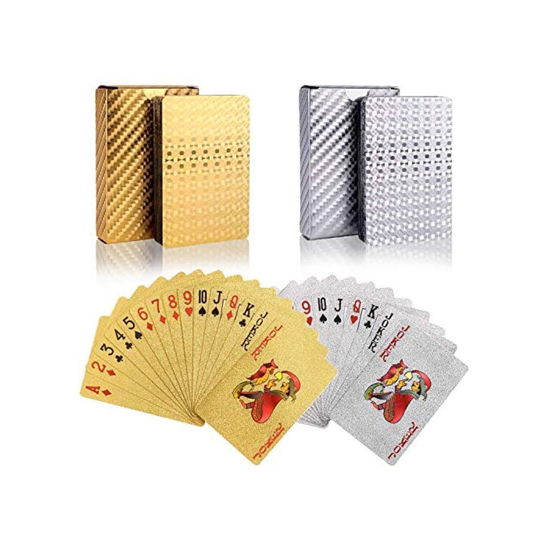 Product BETOY póker Naipes 2 Paquete Cartas de Poker Impermeables Cartas de póker