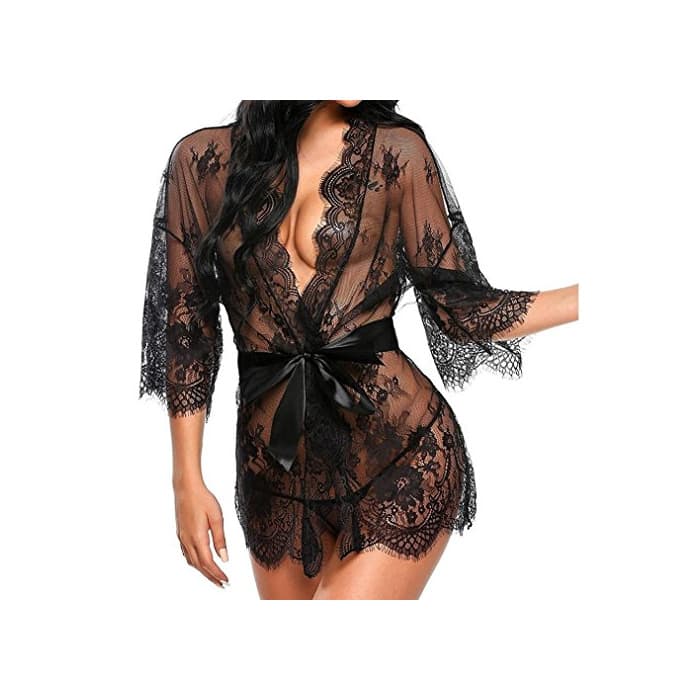 Producto UMIPUBO Mujer Ropa de Dormir Conjunto Sexy Lingerie Transparente Lace Lenceria Erotica