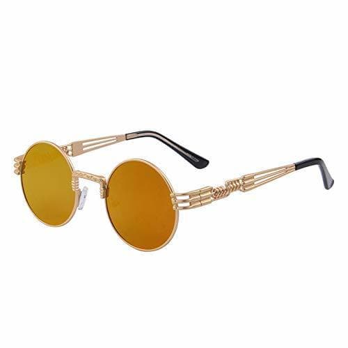 Product Daawqee Women Steampunk Sunglasses Men Retro Round Sunglasses Metal Sun Glasses Men