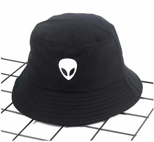 Producto Negro Blanco sólido Alien Bucket Hat Unisex Bob Caps Hip Hop Gorros