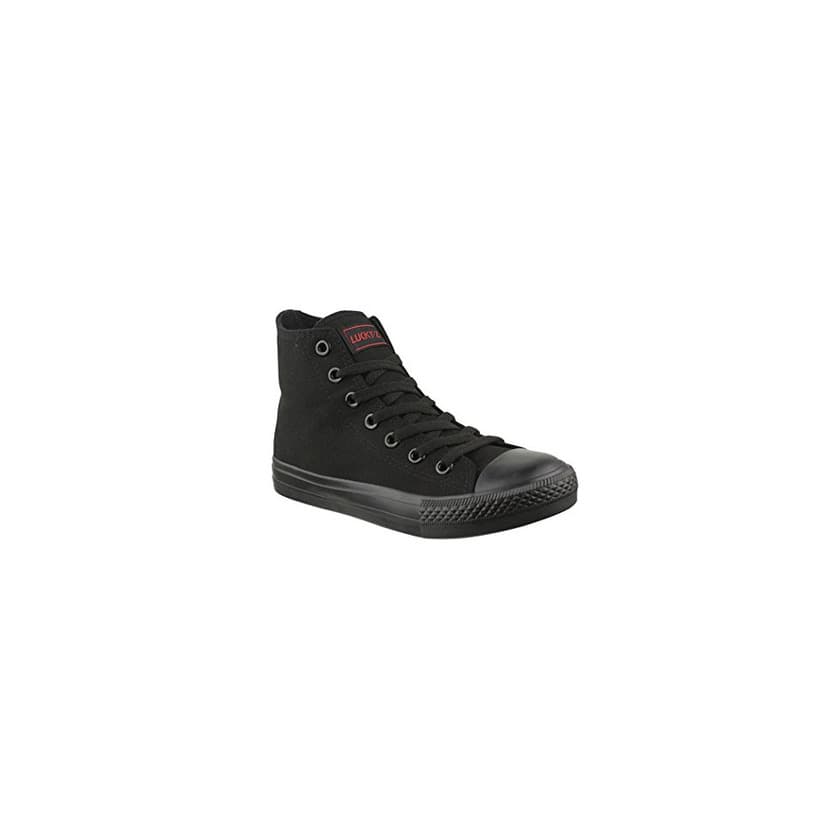 Product Elara Zapatillas de Deporte Unisex Zapatos Deportivos High Top Chunkyrayan 014-A-Black-Black-44