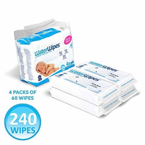 Belleza WaterWipes, paquete de 4 X 60 toallitas