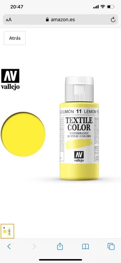 Moda PINTURA VALLEJO AMARILLO LIMÓN 