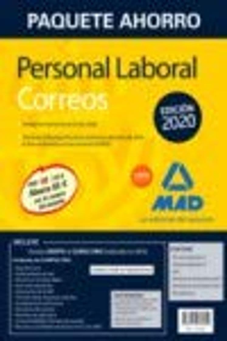 Libro Paquete Ahorro Personal Laboral Correos 2020. Ahorra 65 €