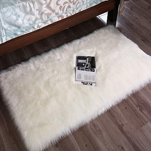 Producto DQMEN Piel de Cordero Oveja/Sheepskin Rug Cordero, imitación mullida Alfombras imitación Piel