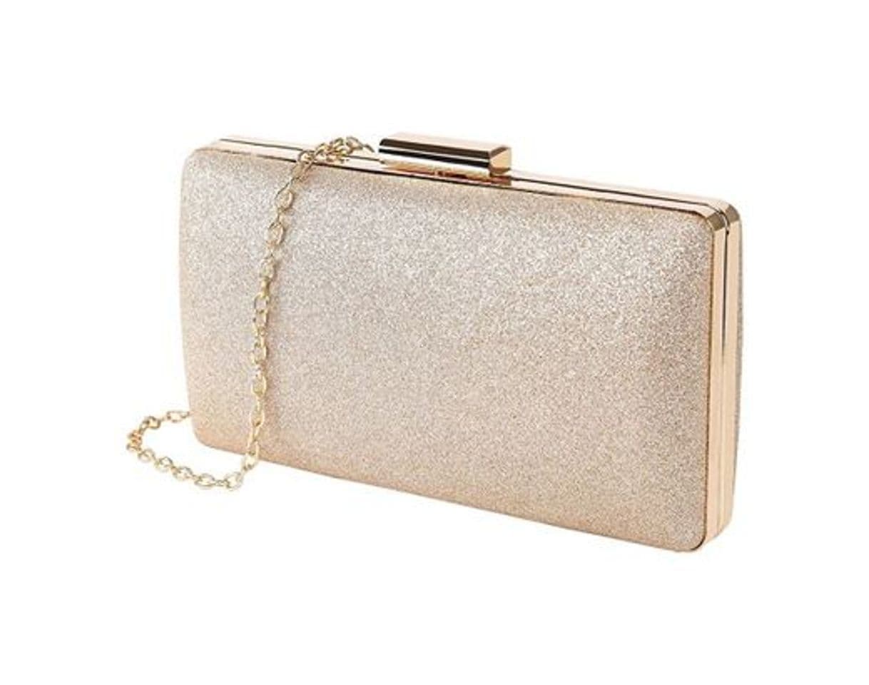 Moda Bolso de Noche Dorado Clutch de Embrague Mujeres y Señoras Fiesta Cartera