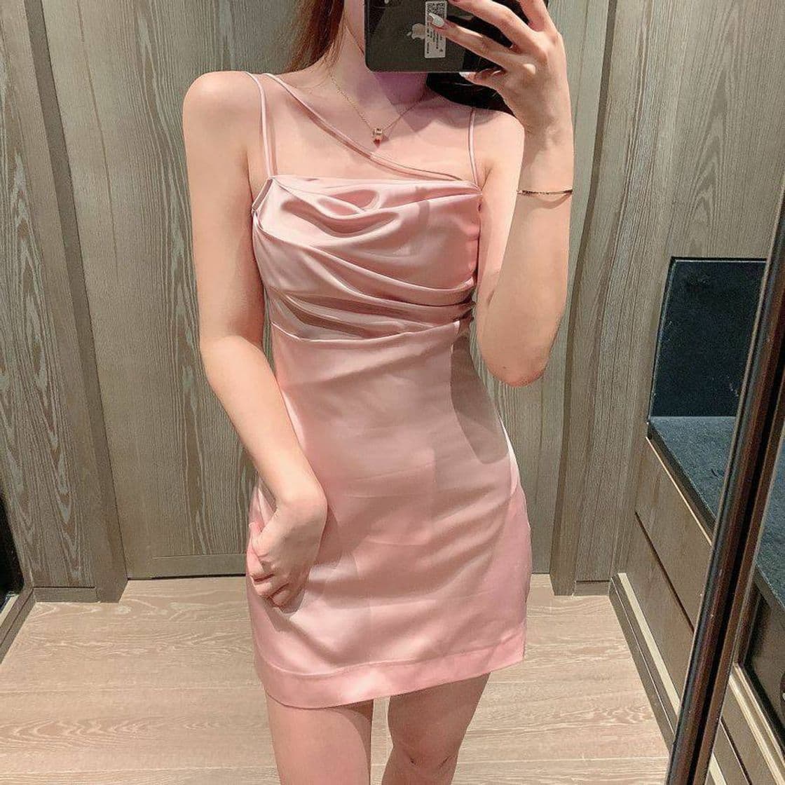 Fashion Sleeveless Shirred Satin Sheath Dress