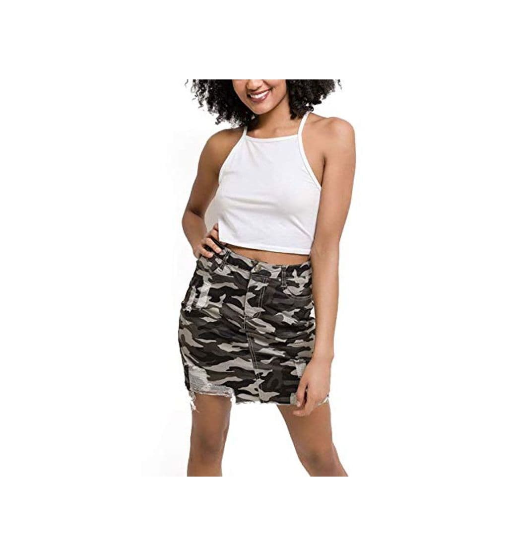 Fashion if she Mini Falda Corta de Las Mujeres en Estilo de ejército