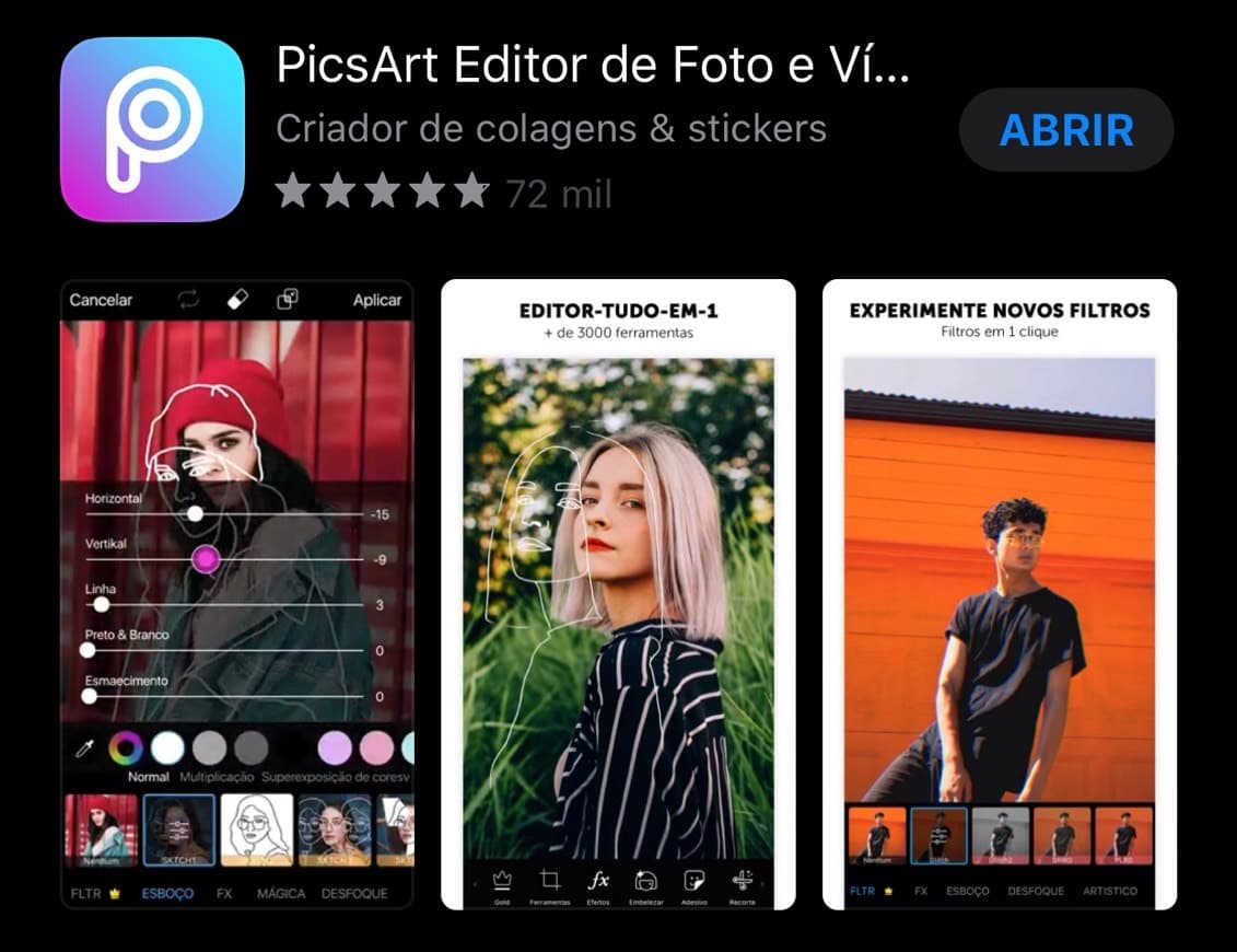 App PicsArt Editor de Fotos