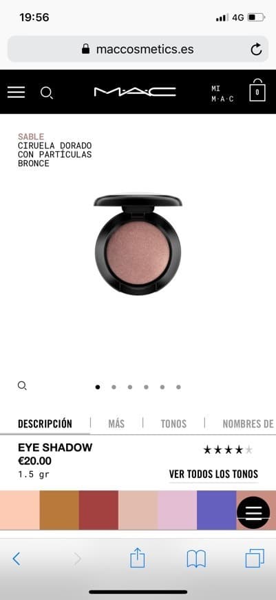 Producto Sombra Mac sable