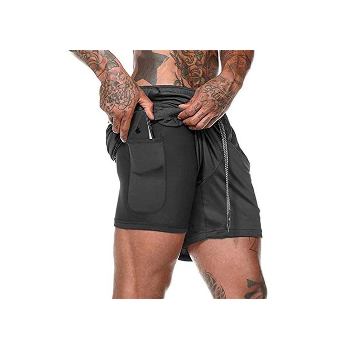 Product XDSP Pantalón Corto para Hombre,Pantalones Cortos Deportivos para Correr 2 en 1