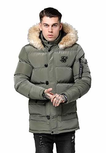 Producto Sik Silk Parka Verde Khaki Hombre Acolchada con Pelo