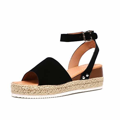 Fashion Sandalias Cuña Mujer Verano Plataformas Chanclas Correa de Tobillo Sandalias Punta Abierta