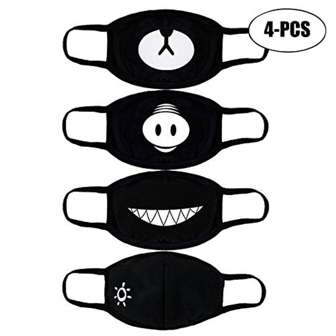 Producto COAFIT 4pcs máscara de algodón respirable de dibujos animados anti polvo cara boca máscara máscara de anime para mujeres hombres