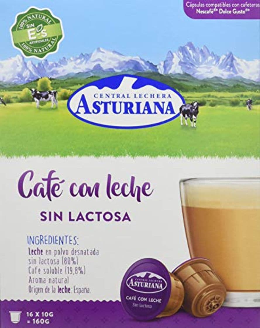 Producto Central Lechera Asturiana Cápsulas de Café con Leche Sin Lactosa