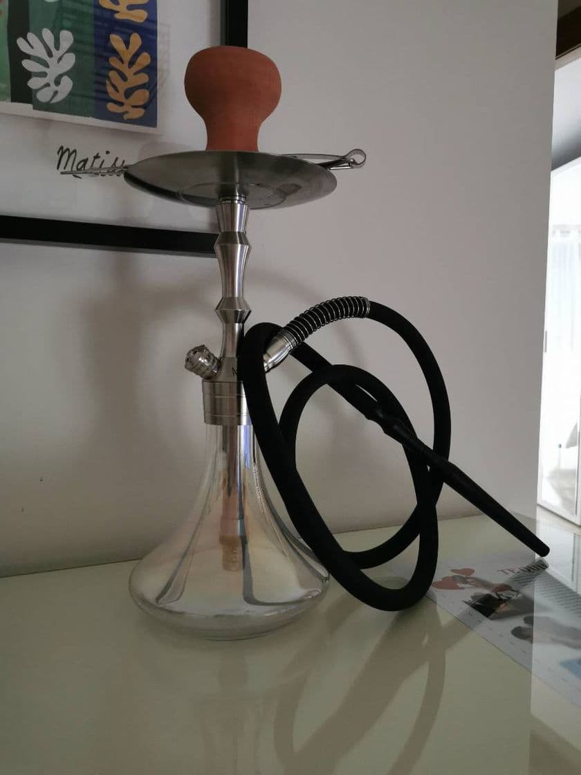 Product Aladin MVP460 Wasserpfeife Shisha 46cm Edelstahl Kristallglas Silikon Schlauch Tonkopf Mundstück