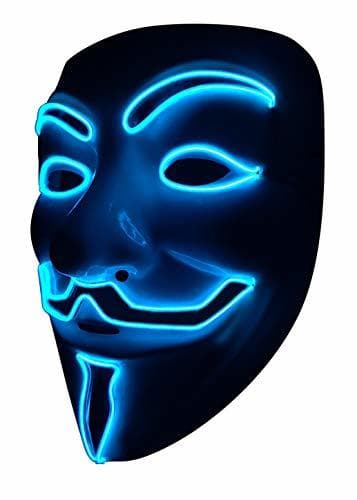 Producto SOUTHSKY LED Mascara Disfraz de Luces Neon Led Brillante V Vendetta Mask