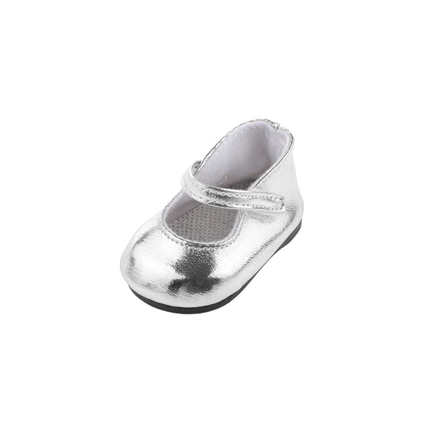 Product MagiDeal 1 Par Zapatos Color Plata Decoración para Muñecas Niñas Americanas Moda