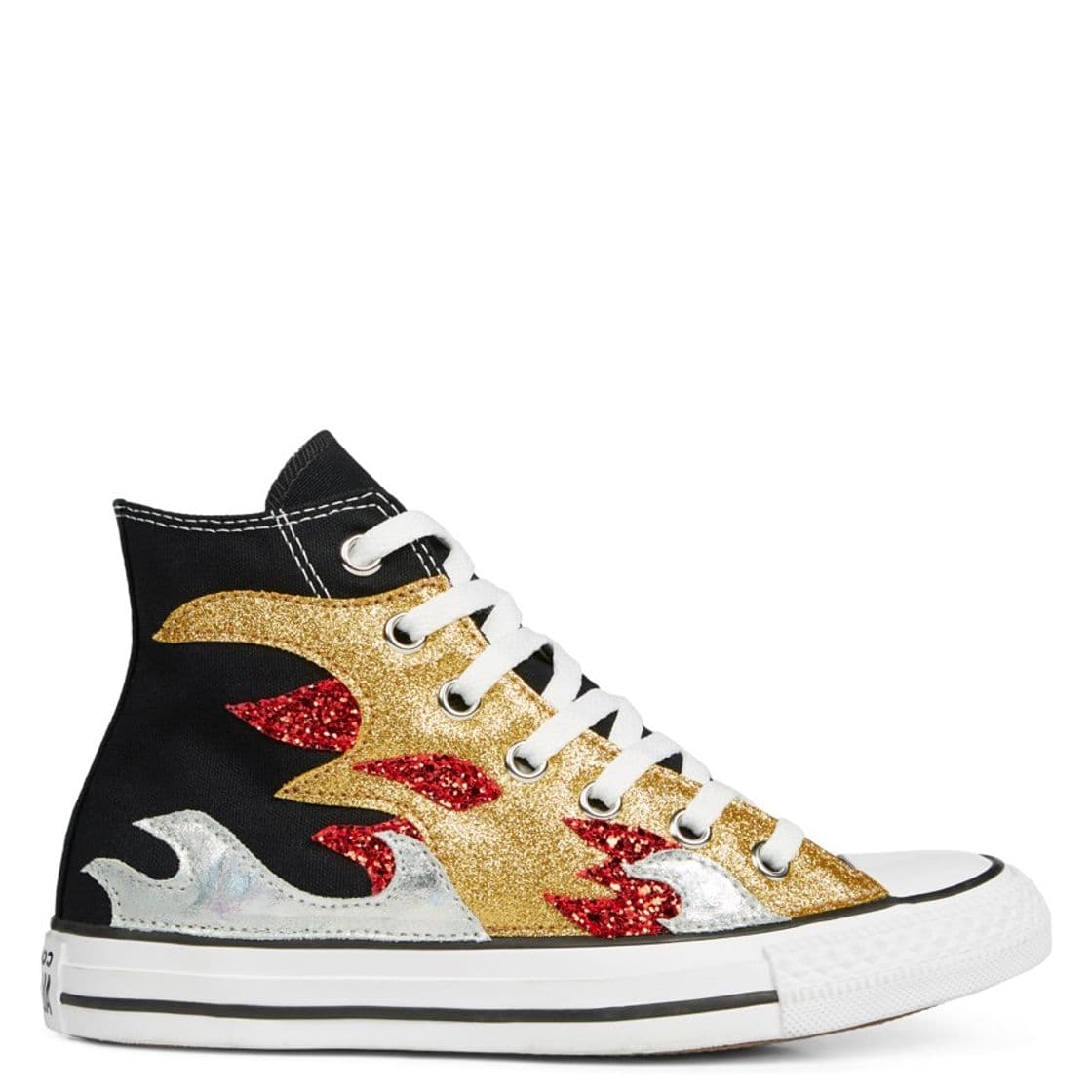 Fashion Chuck Taylor All Star Glitter Flame High Top