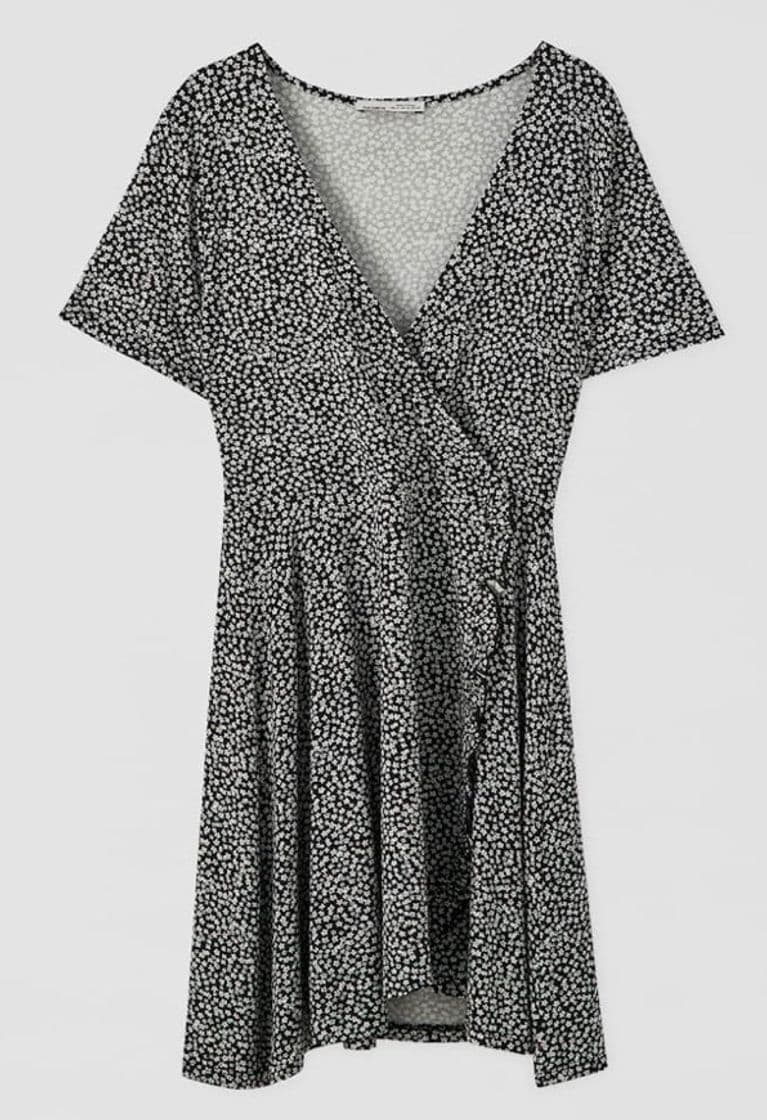 Fashion Vestido mini negro viscosa - PULL&BEAR