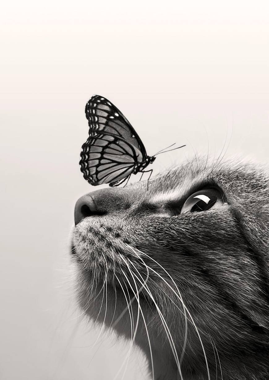 Fashion Photography - Black and White | Cat Butterfly by Dorien Soye