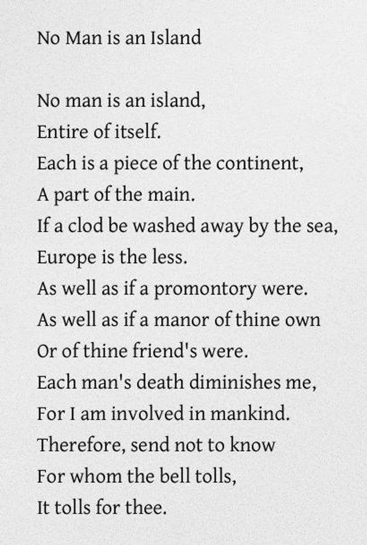 Moda John Donne - No Man is an Island