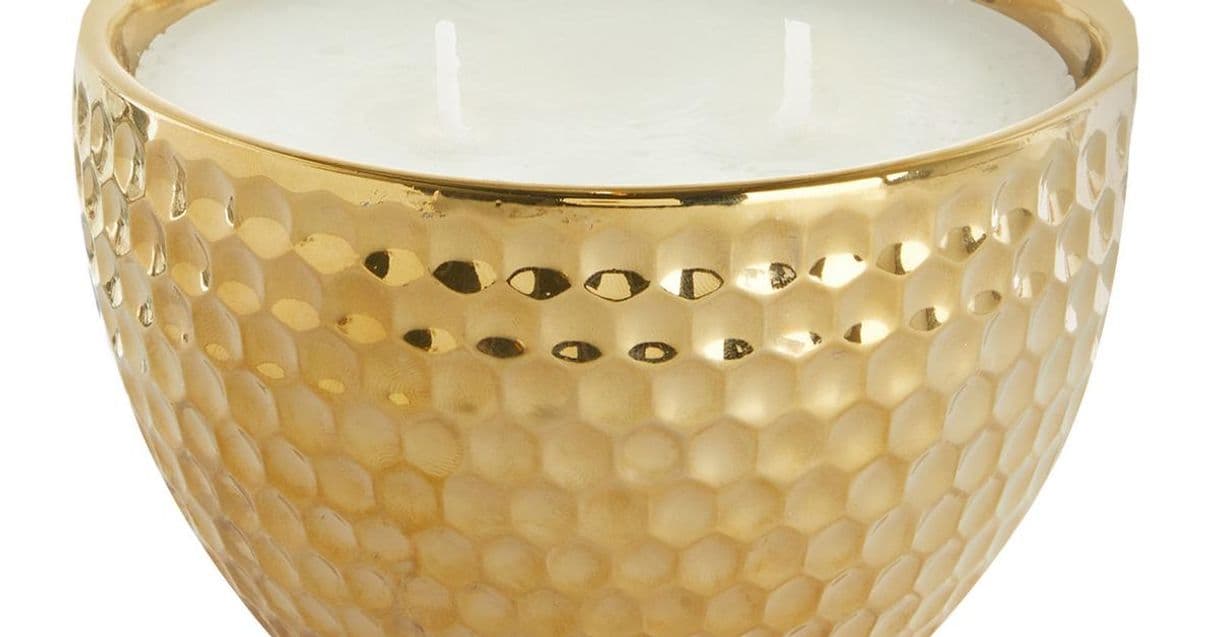 Moda Vela martelada 2 pavios dourado | Velas | 